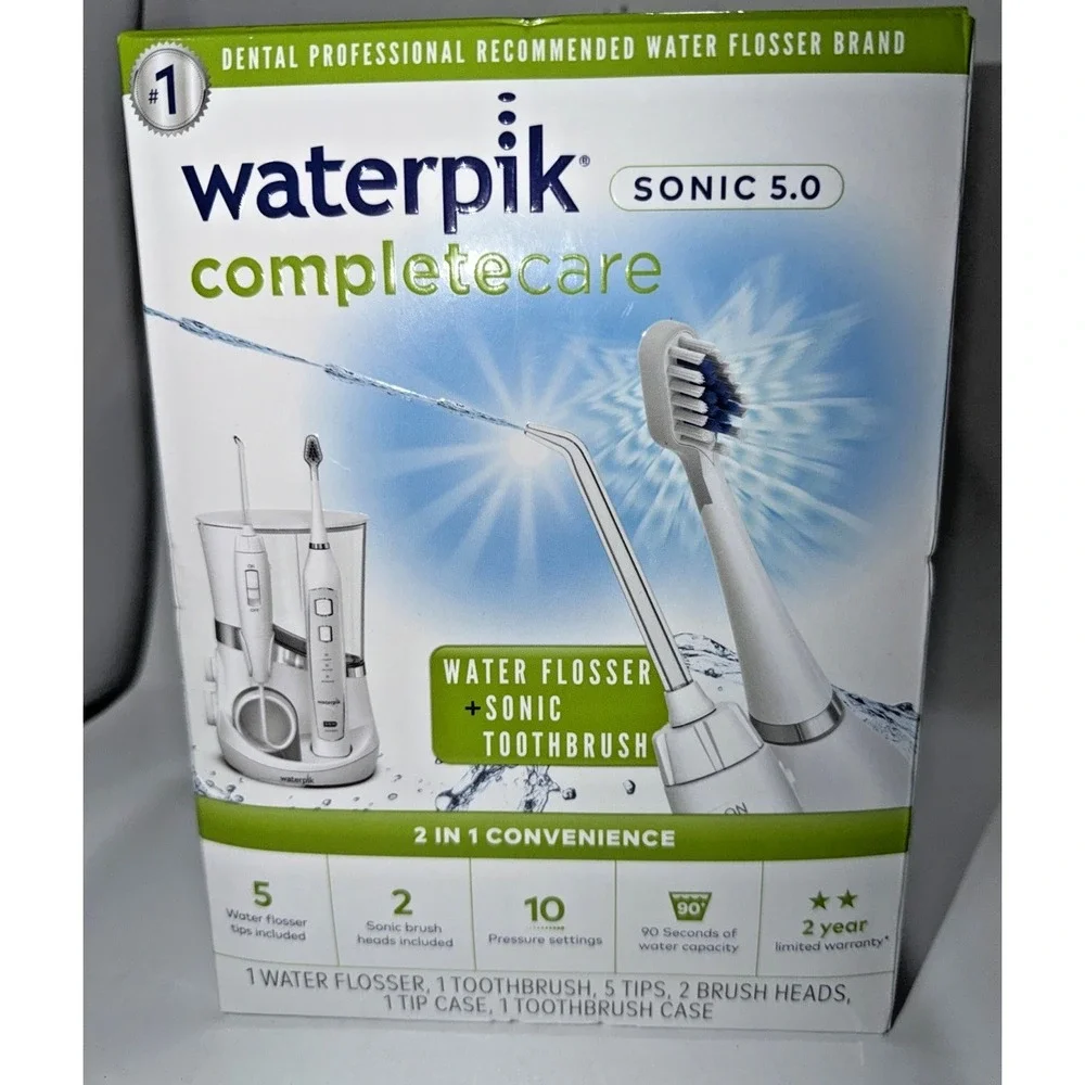 Waterpik Complete Care Sonic 5.0 Water Flosser and Toothbrush WP-861W White NEW - Picture 1 of 4